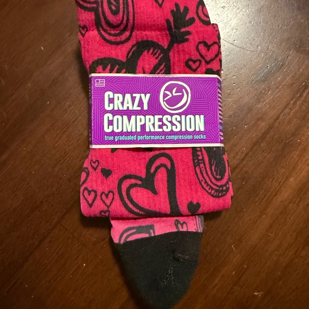 Pink and Black Compression Socks